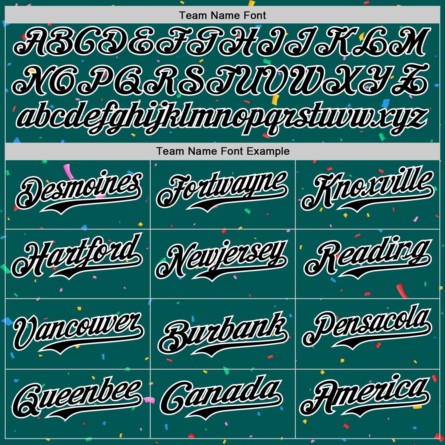 Custom Midnight Green Black-White 3D Pattern Design Confetti Colorful Speckle Authentic Baseball Jersey baseball jersey product view 4