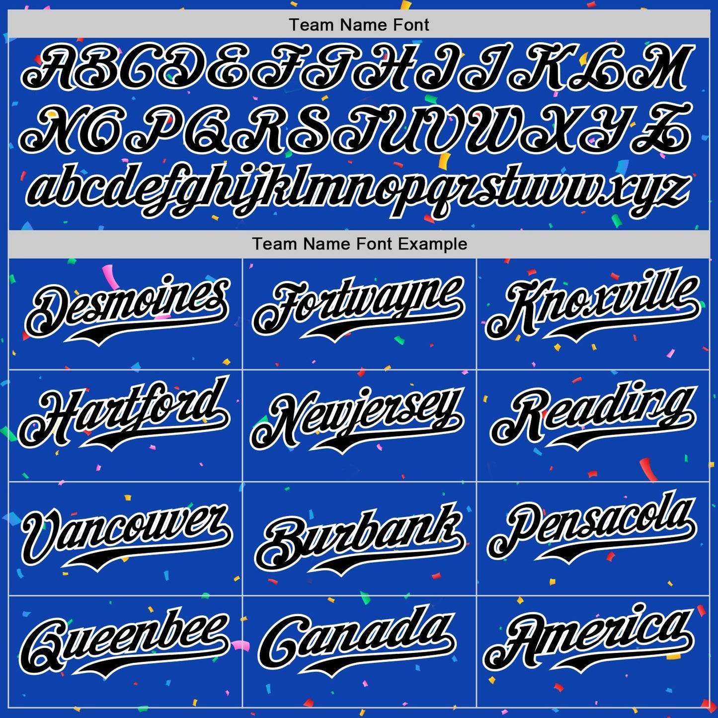 Custom Thunder Blue Black-White 3D Pattern Design Confetti Colorful Speckle Authentic Baseball Jersey baseball jersey product view 4