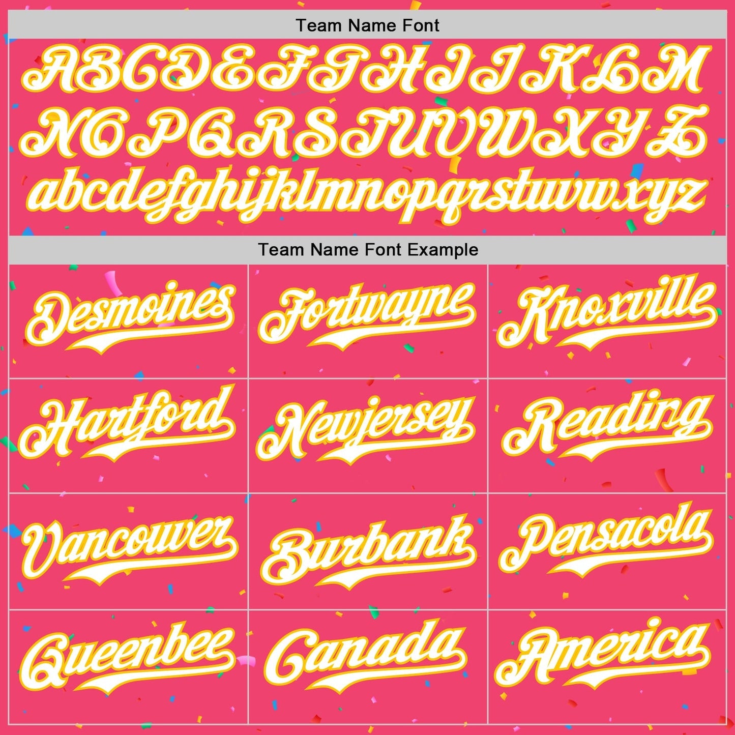 Custom Neon Pink White-Yellow 3D Pattern Design Confetti Colorful Speckle Authentic Baseball Jersey baseball jersey product view 4