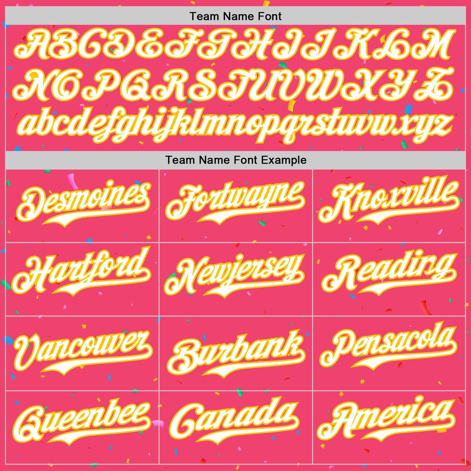Custom Neon Pink White-Yellow 3D Pattern Design Confetti Colorful Speckle Authentic Baseball Jersey baseball jersey product view 4