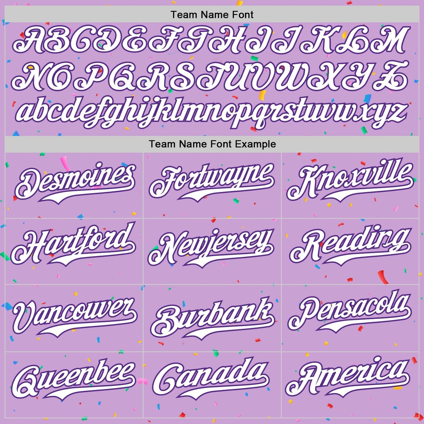Custom Light Purple White-Purple 3D Pattern Design Confetti Colorful Speckle Authentic Baseball Jersey baseball jersey product view 4