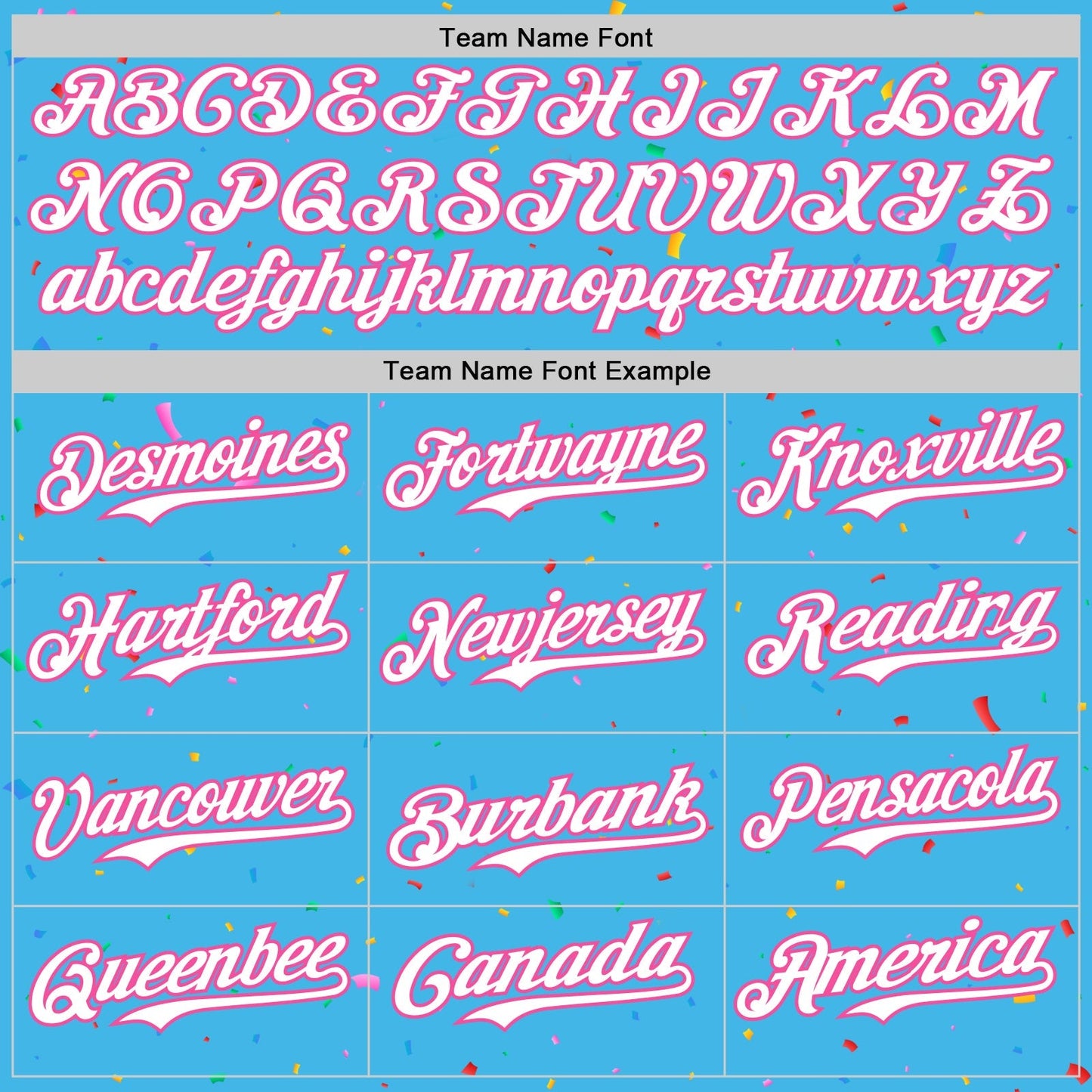 Custom Sky Blue White-Pink 3D Pattern Design Confetti Colorful Speckle Authentic Baseball Jersey baseball jersey product view 4