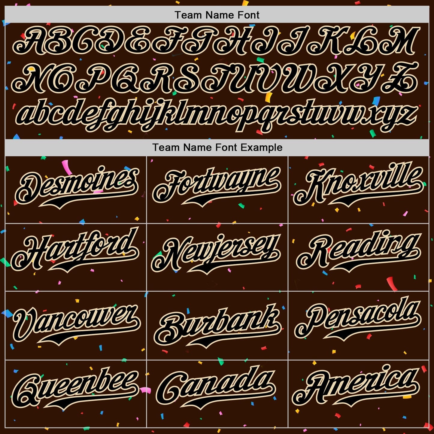 Custom Brown Black-Cream 3D Pattern Design Confetti Colorful Speckle Authentic Baseball Jersey baseball jersey product view 4