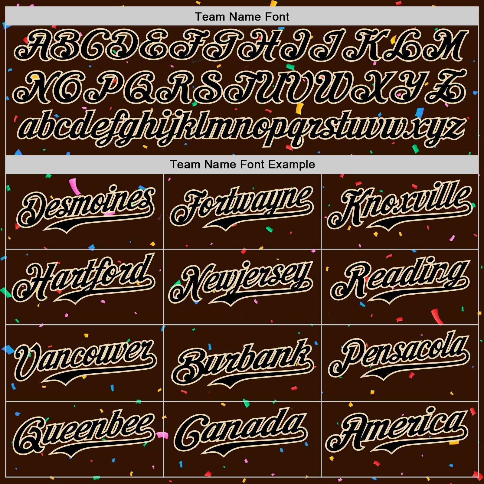 Custom Brown Black-Cream 3D Pattern Design Confetti Colorful Speckle Authentic Baseball Jersey baseball jersey product view 4