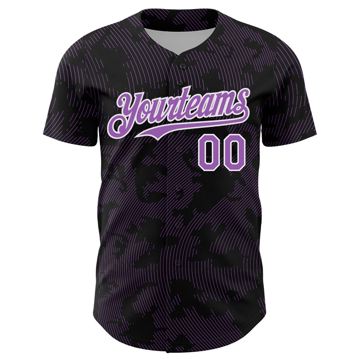 Custom Black Medium Purple-White Curve Lines Authentic Baseball Jersey baseball jersey product view 2