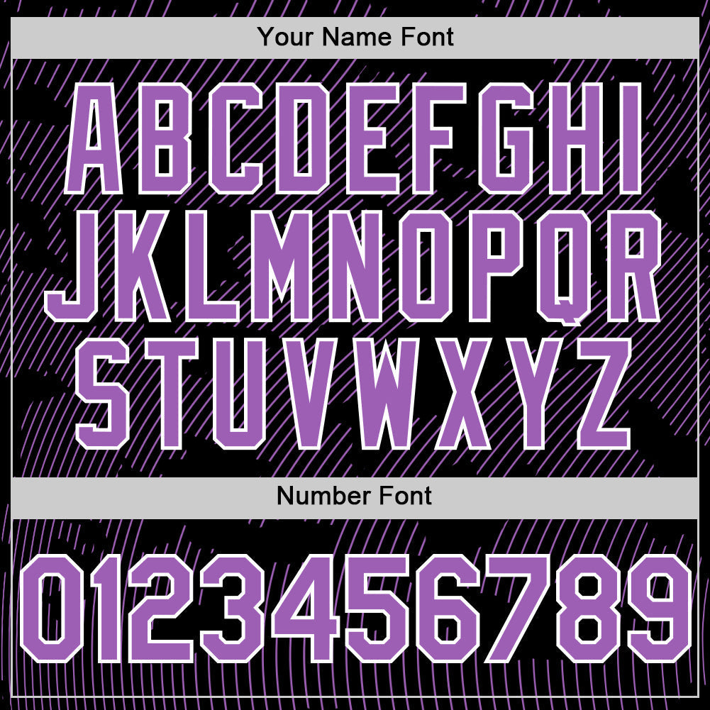 Custom Black Medium Purple-White Curve Lines Authentic Baseball Jersey baseball jersey product view 5