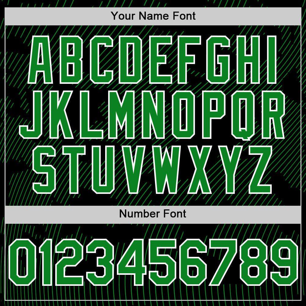 Custom Black Grass Green-White Curve Lines Authentic Baseball Jersey baseball jersey product view 5
