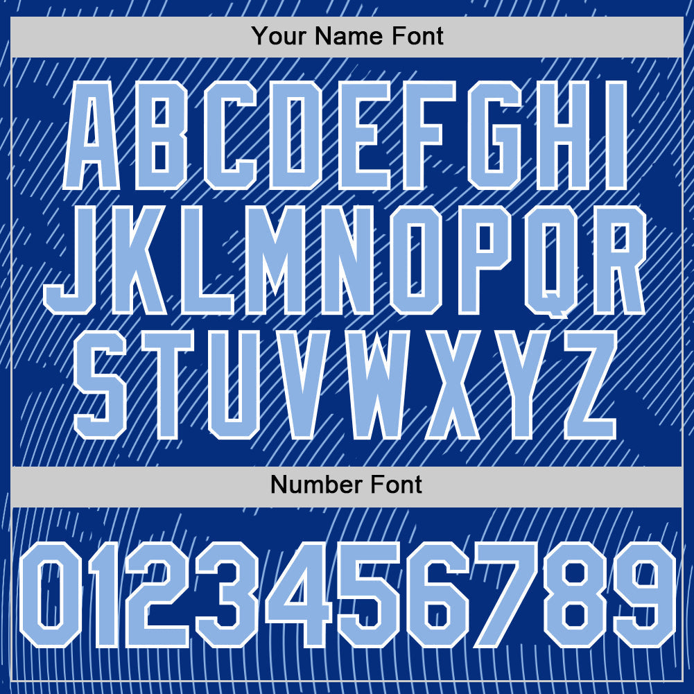Custom Royal Light Blue-White Curve Lines Authentic Baseball Jersey baseball jersey product view 5