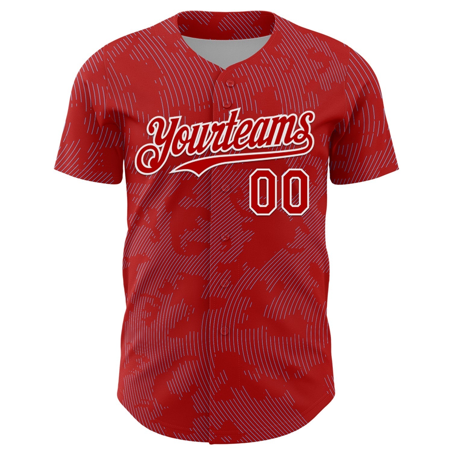 Custom Red Light Blue-White Curve Lines Authentic Baseball Jersey baseball jersey product view 2