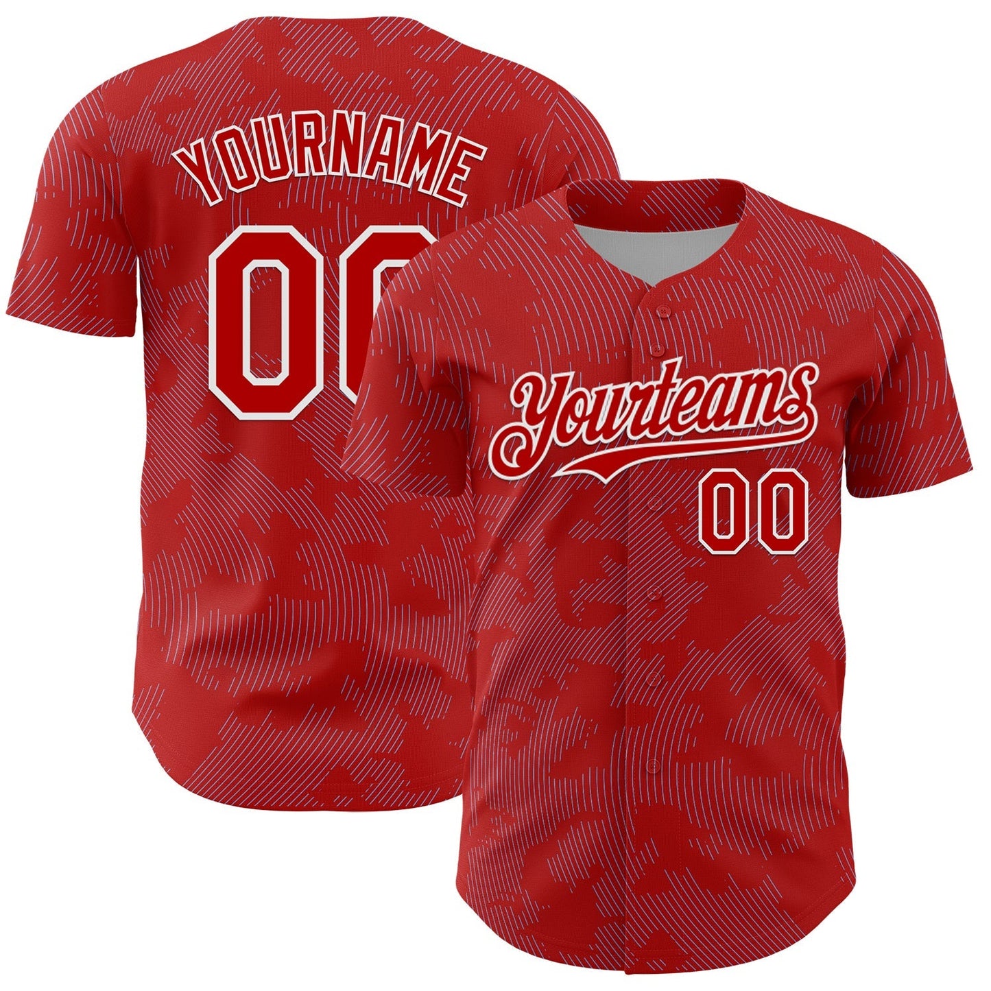 Custom Red Light Blue-White Curve Lines Authentic Baseball Jersey baseball jersey product view 1