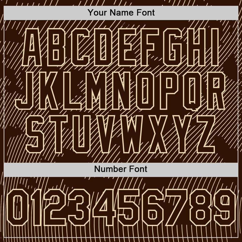 Custom Brown Cream Curve Lines Authentic Baseball Jersey baseball jersey product view 5