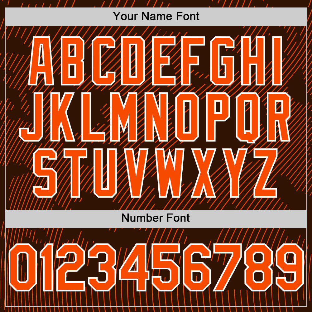 Custom Brown Orange-White Curve Lines Authentic Baseball Jersey baseball jersey product view 5