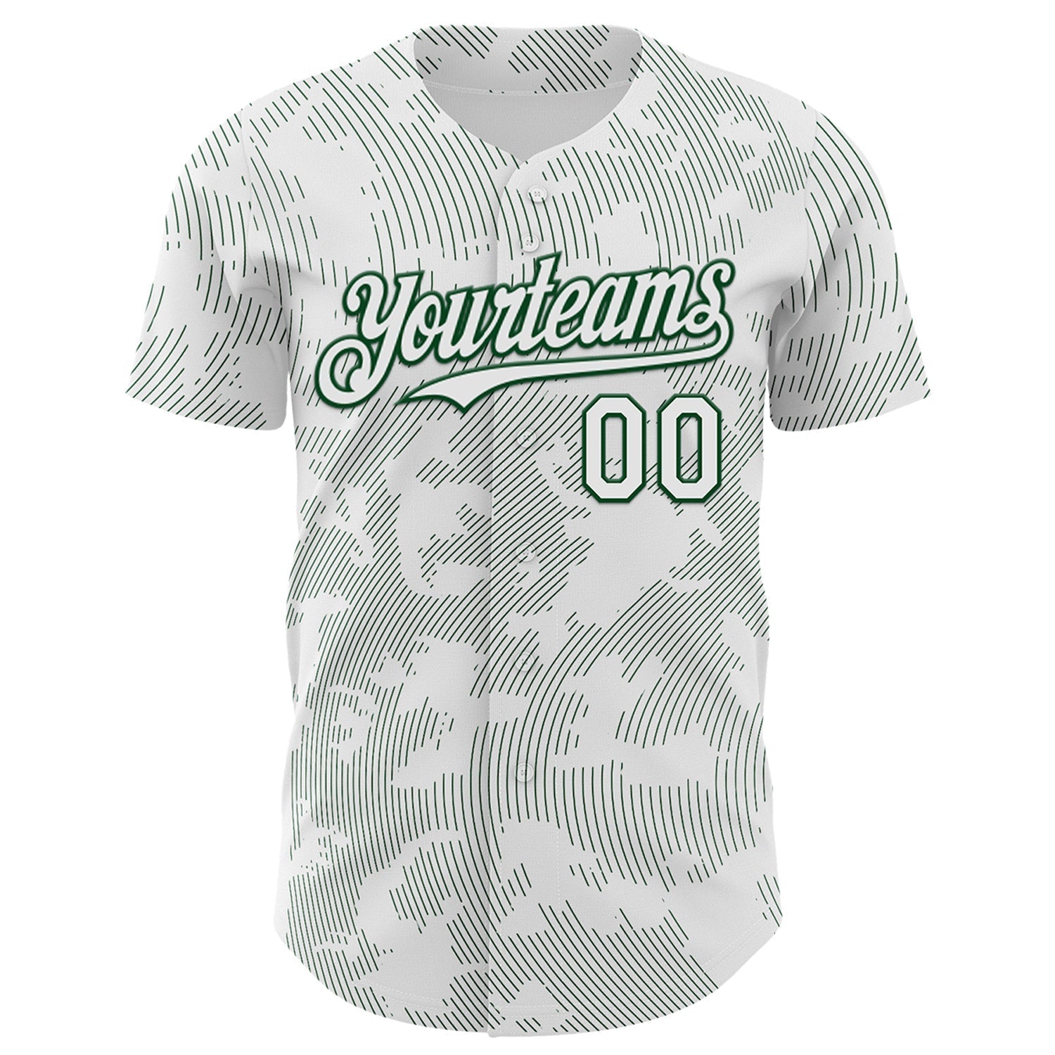 Custom White Green Curve Lines Authentic Baseball Jersey baseball jersey product view 2