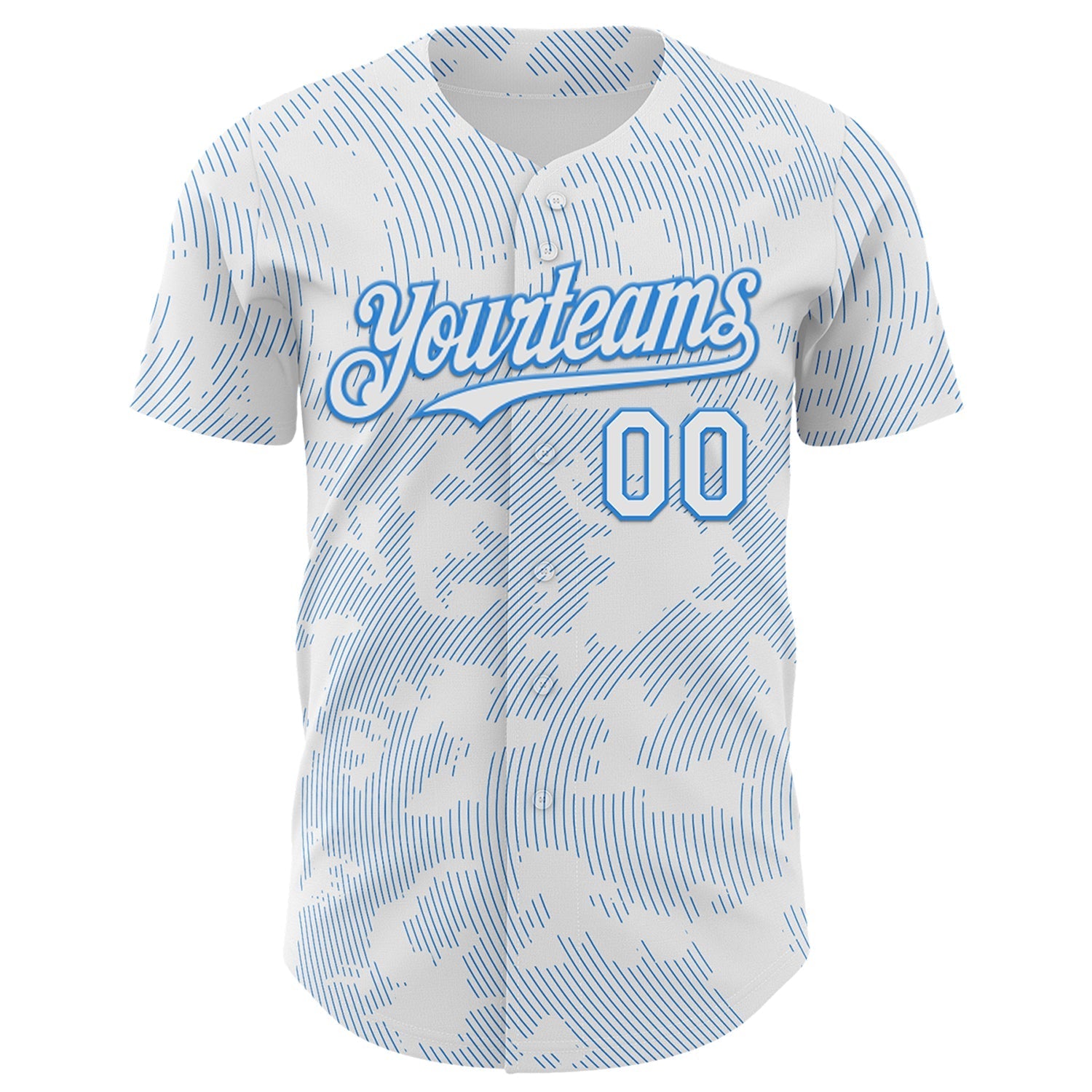 Custom White Electric Blue Curve Lines Authentic Baseball Jersey baseball jersey product view 2