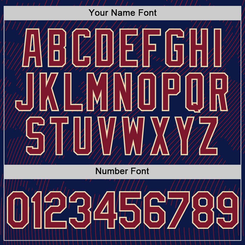 Custom Navy Crimson-Cream Curve Lines Authentic Baseball Jersey baseball jersey product view 5