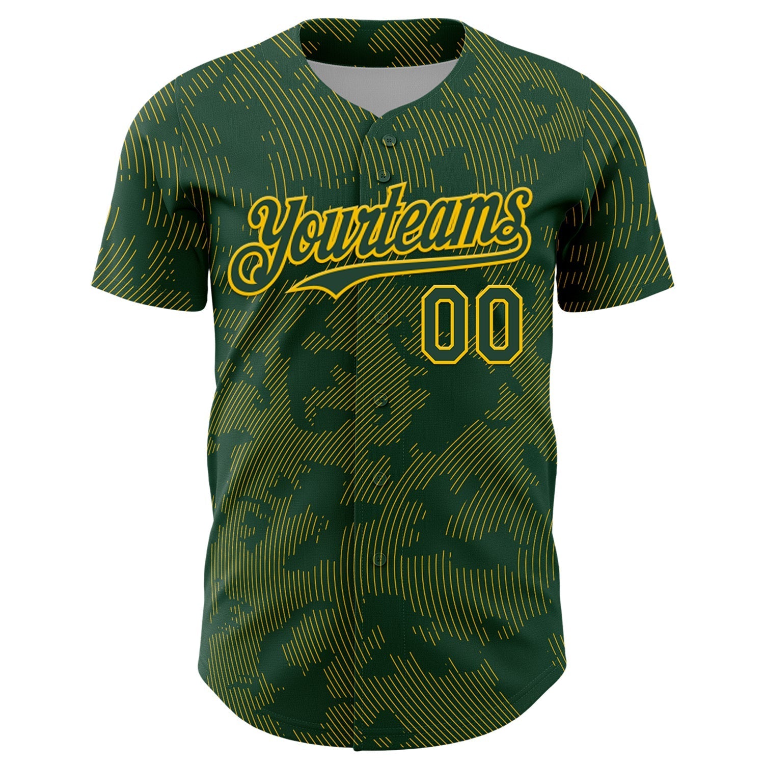 Custom Green Yellow Curve Lines Authentic Baseball Jersey baseball jersey product view 2