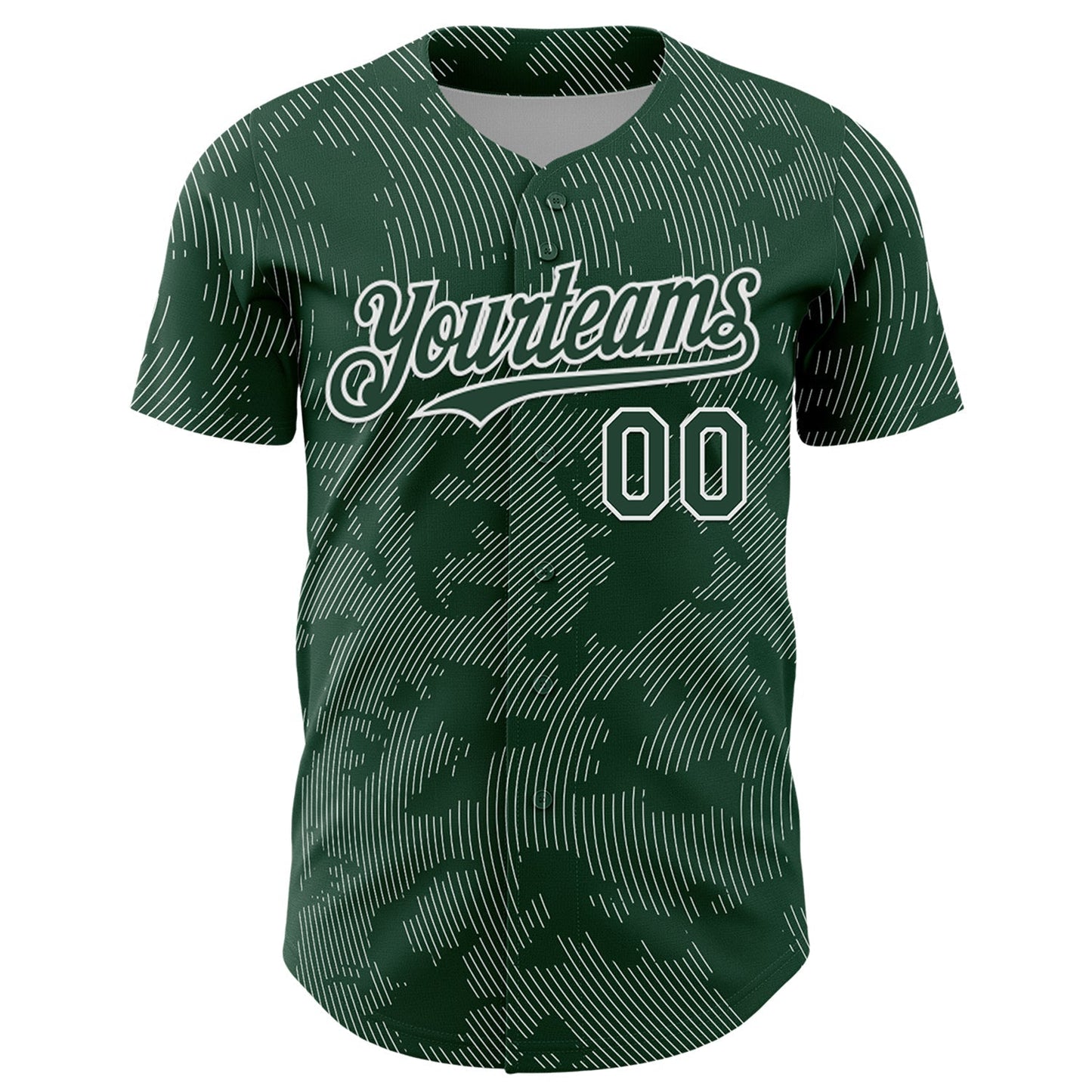 Custom Green White Curve Lines Authentic Baseball Jersey baseball jersey product view 2