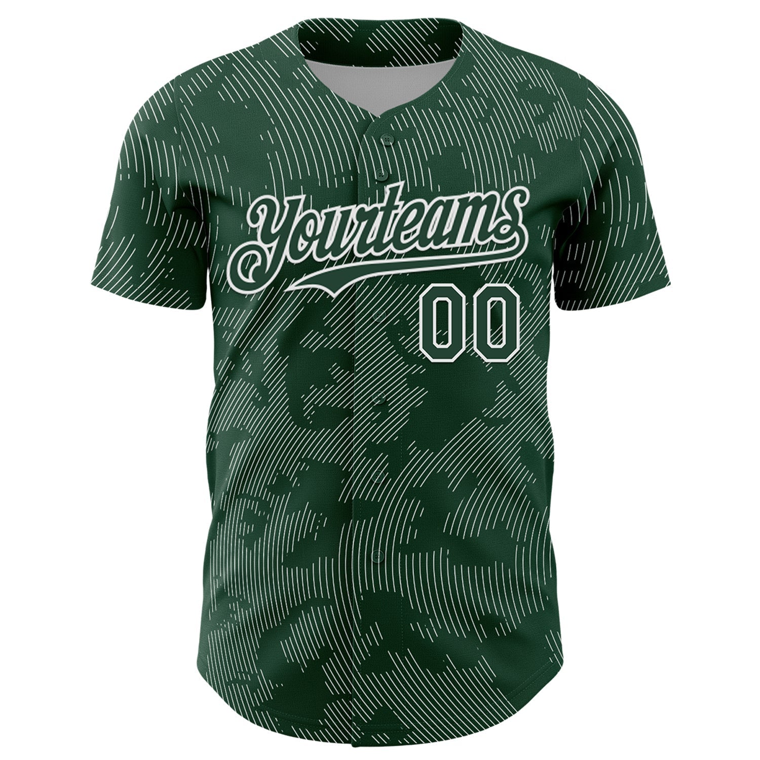 Custom Green White Curve Lines Authentic Baseball Jersey baseball jersey product view 2