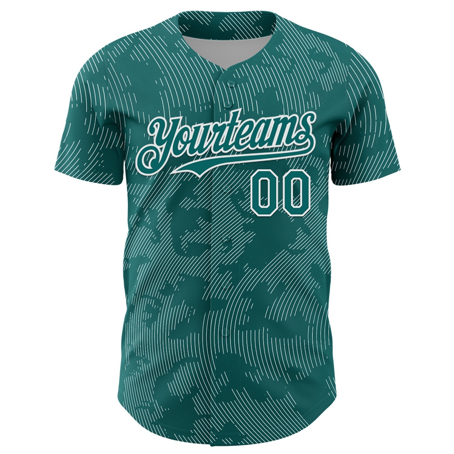Custom Teal White Curve Lines Authentic Baseball Jersey baseball jersey product view 2