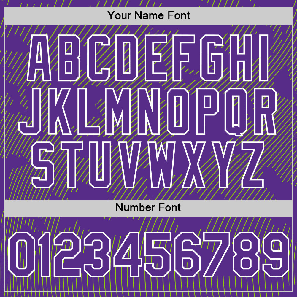 Custom Purple Neon Green-White Curve Lines Authentic Baseball Jersey baseball jersey product view 5