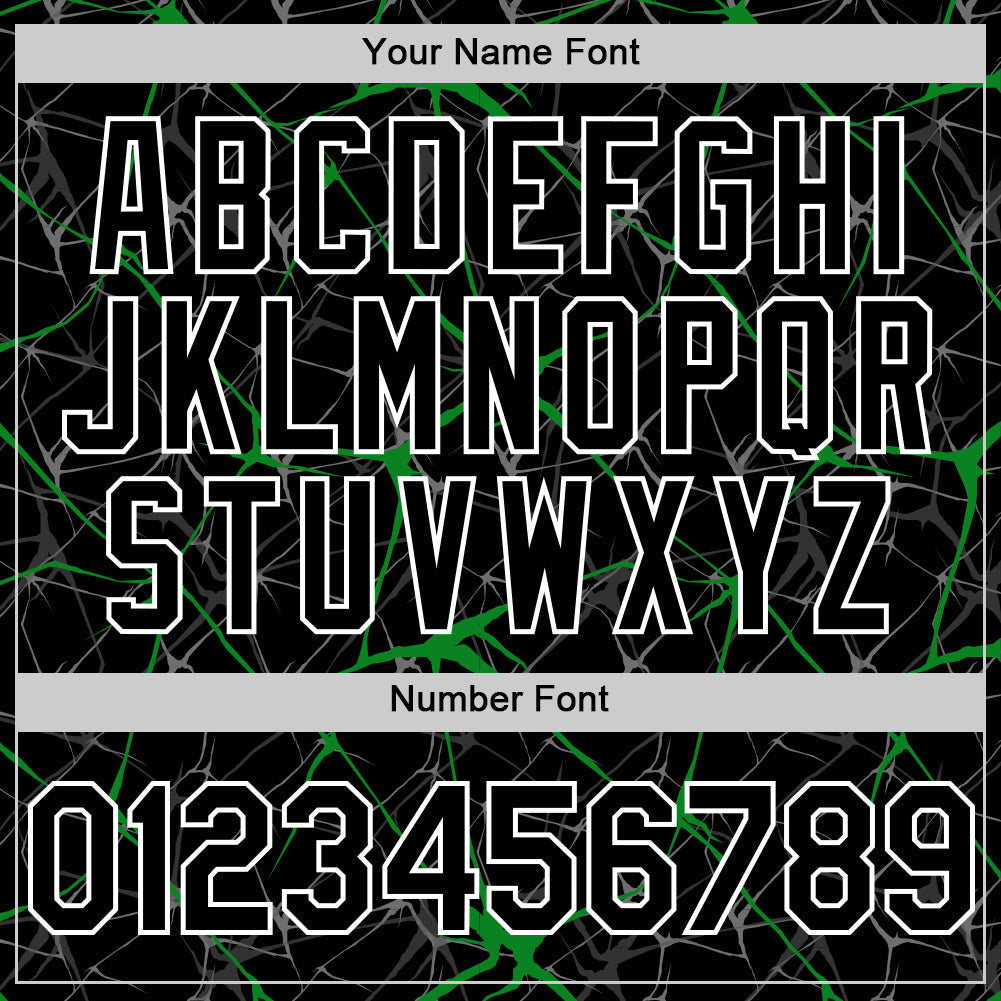 Custom Black Grass Green-White 3D Pattern Design Abstract Network Authentic Baseball Jersey baseball jersey product view 5