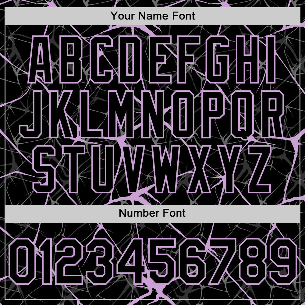 Custom Black Light Purple 3D Pattern Design Abstract Network Authentic Baseball Jersey baseball jersey product view 5