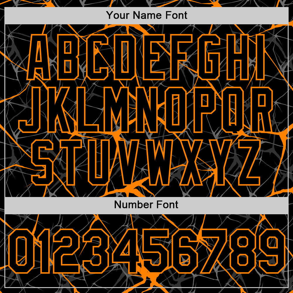 Custom Black Bay Orange 3D Pattern Design Abstract Network Authentic Baseball Jersey baseball jersey product view 5