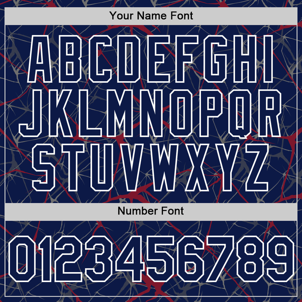 Custom Navy Crimson-White 3D Pattern Design Abstract Network Authentic Baseball Jersey baseball jersey product view 5