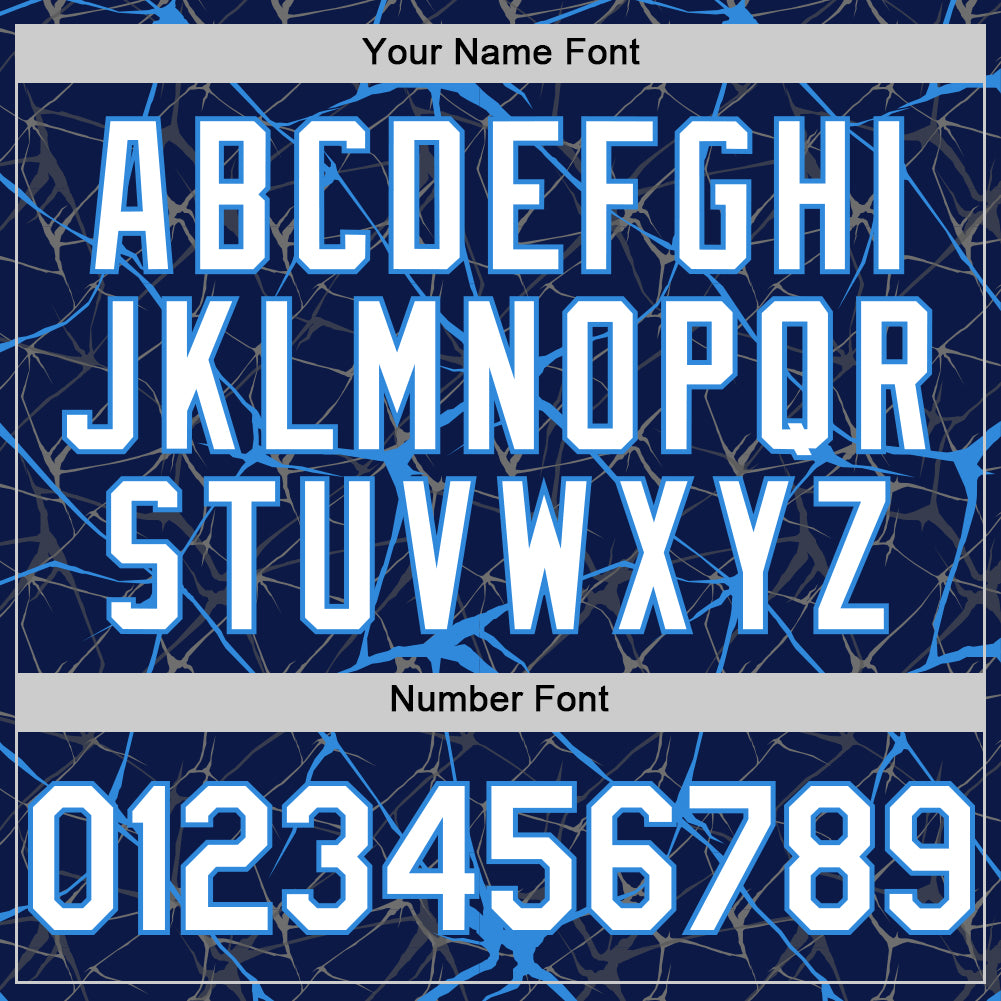 Custom Navy White-Electric Blue 3D Pattern Design Abstract Network Authentic Baseball Jersey baseball jersey product view 5