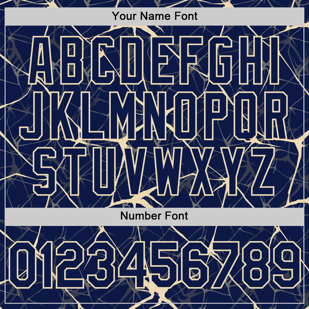 Custom Navy Cream 3D Pattern Design Abstract Network Authentic Baseball Jersey baseball jersey product view 5