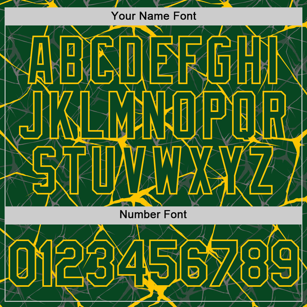 Custom Green Yellow 3D Pattern Design Abstract Network Authentic Baseball Jersey baseball jersey product view 5