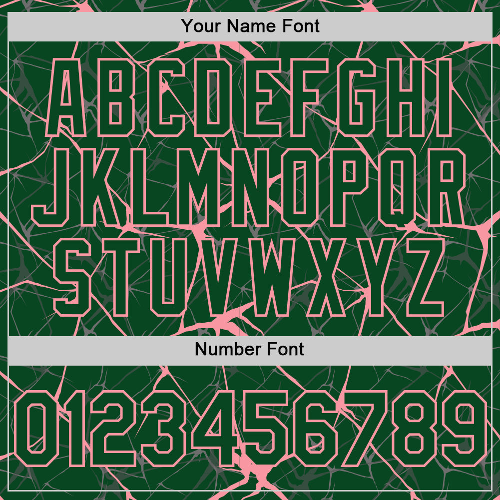 Custom Green Medium Pink 3D Pattern Design Abstract Network Authentic Baseball Jersey baseball jersey product view 5