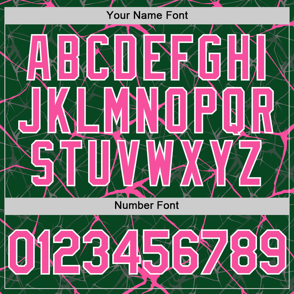 Custom Green Pink-White 3D Pattern Design Abstract Network Authentic Baseball Jersey baseball jersey product view 5