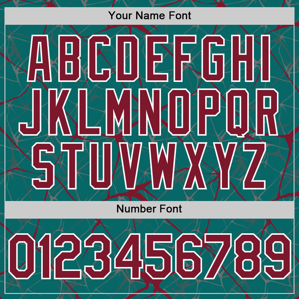 Custom Teal Crimson-White 3D Pattern Design Abstract Network Authentic Baseball Jersey baseball jersey product view 5