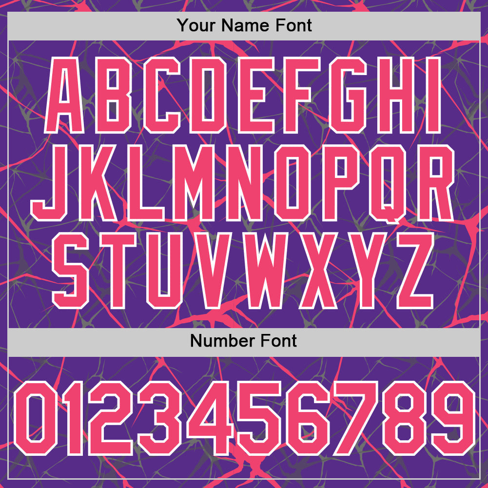 Custom Purple Neon Pink-White 3D Pattern Design Abstract Network Authentic Baseball Jersey baseball jersey product view 5