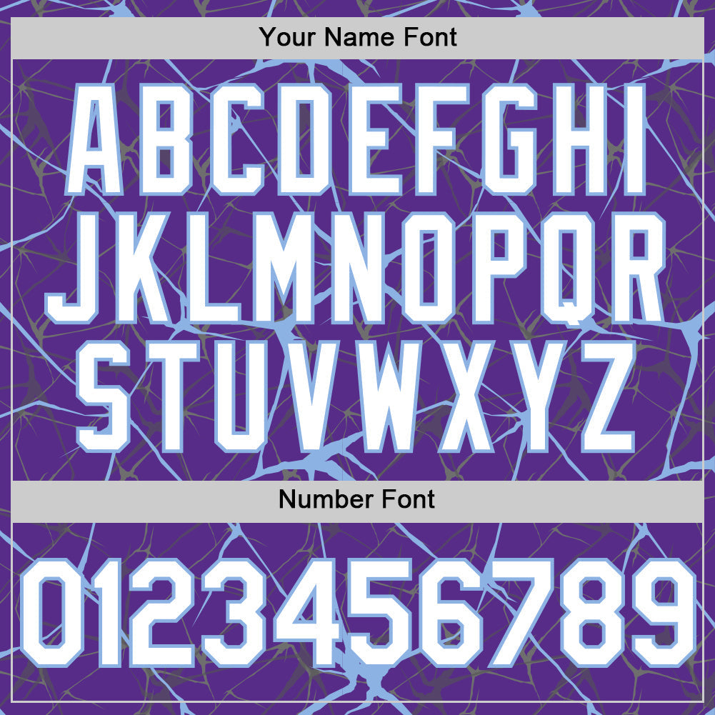 Custom Purple White-Light Blue 3D Pattern Design Abstract Network Authentic Baseball Jersey baseball jersey product view 5