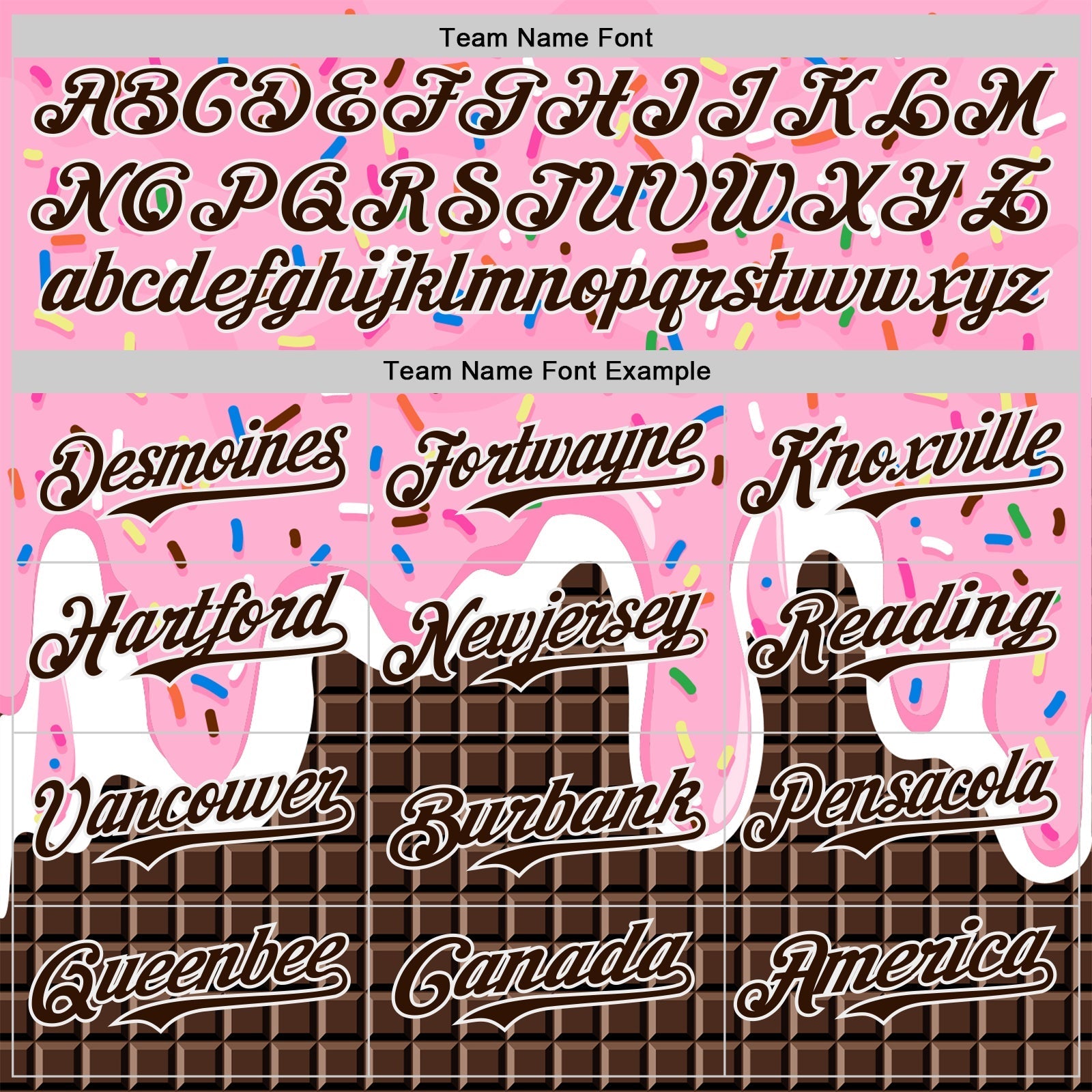 Custom Light Pink Brown-White Foodie Food Dessert Melting Cream Chocolate Grid Authentic Baseball Jersey baseball jersey product view 4