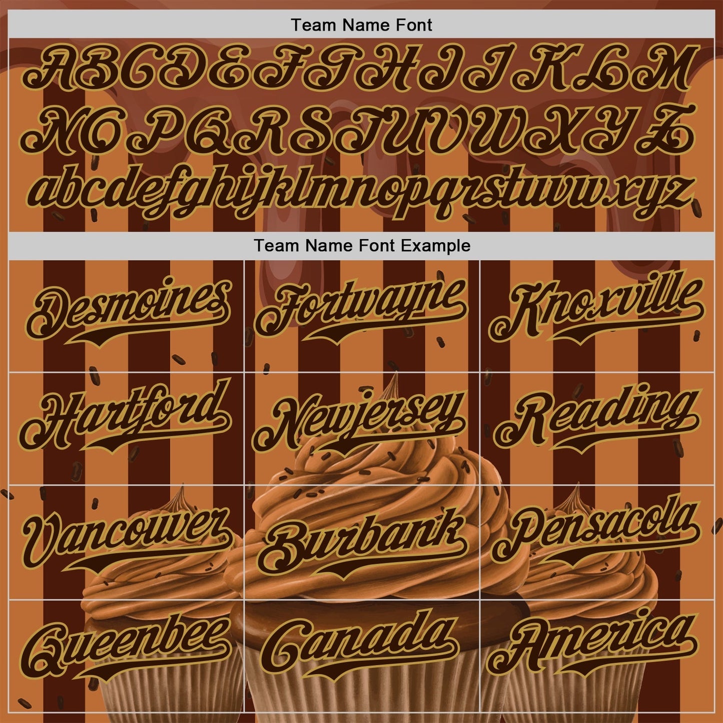 Custom Brown-Old Gold Foodie Food Dessert Chocolate Ice Cream Authentic Baseball Jersey baseball jersey product view 4