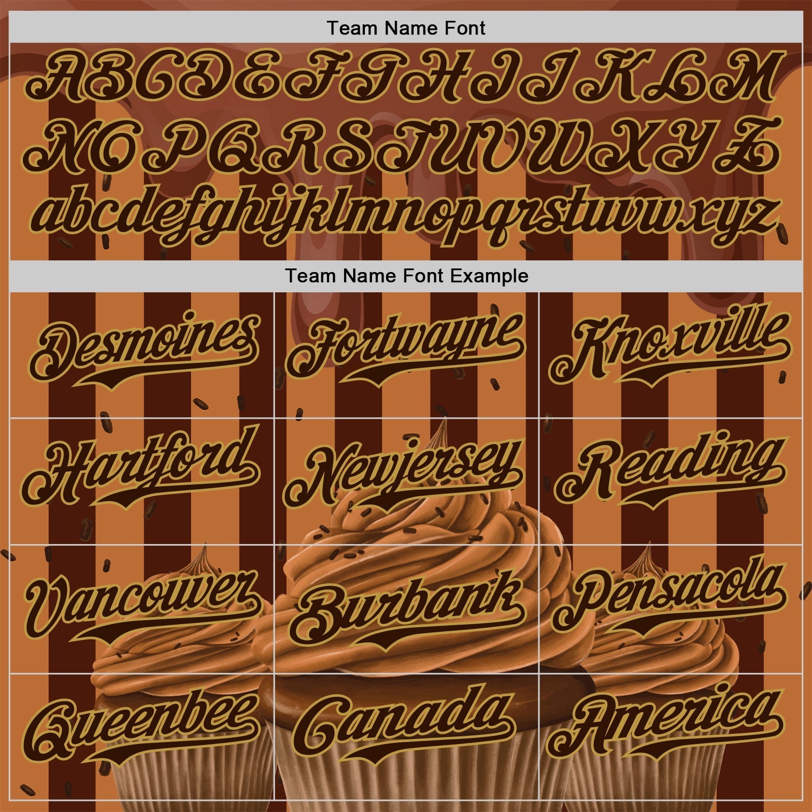 Custom Brown-Old Gold Foodie Food Dessert Chocolate Ice Cream Authentic Baseball Jersey baseball jersey product view 4