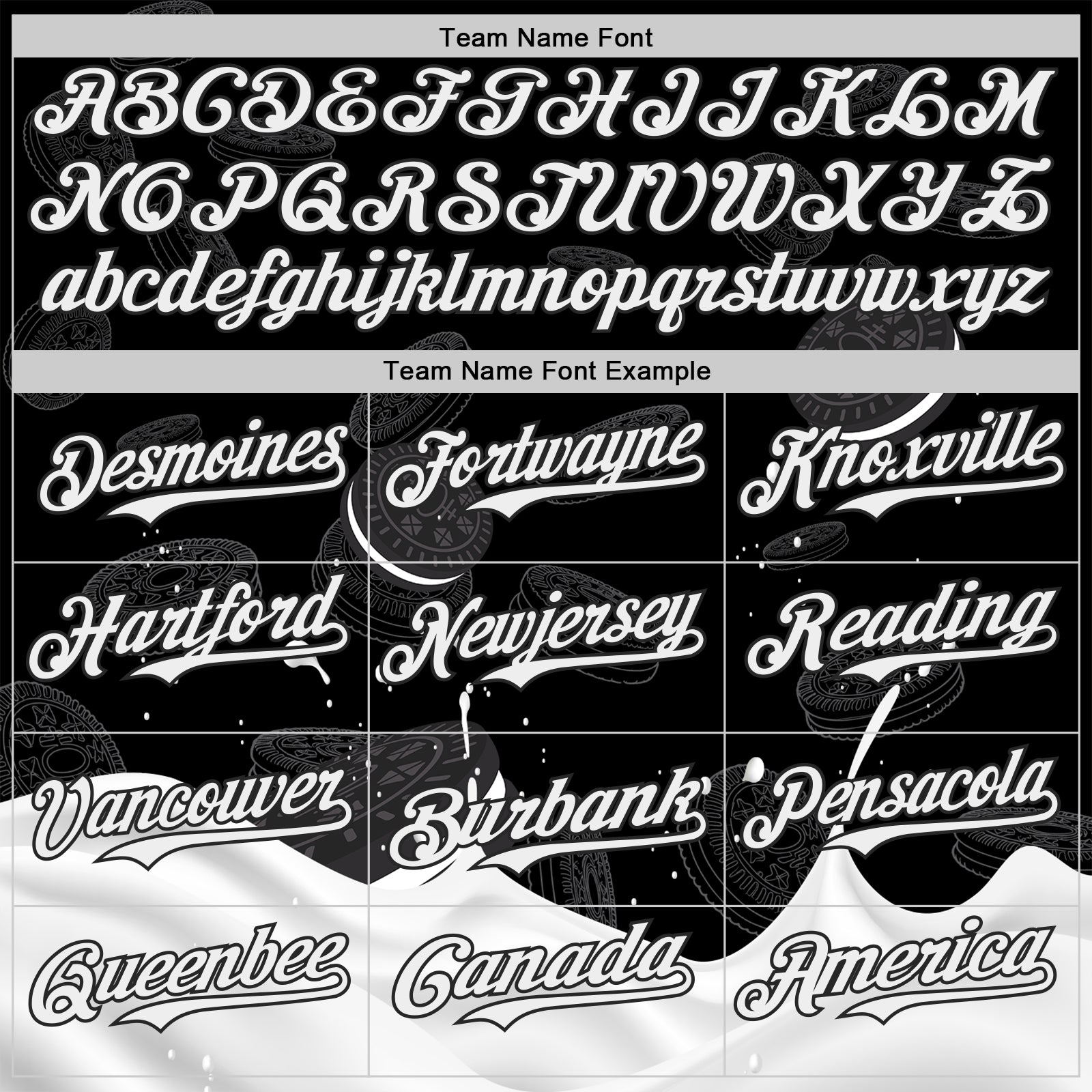 Custom Black-White Foodie Food Cookies And Milk Authentic Baseball Jersey baseball jersey product view 4