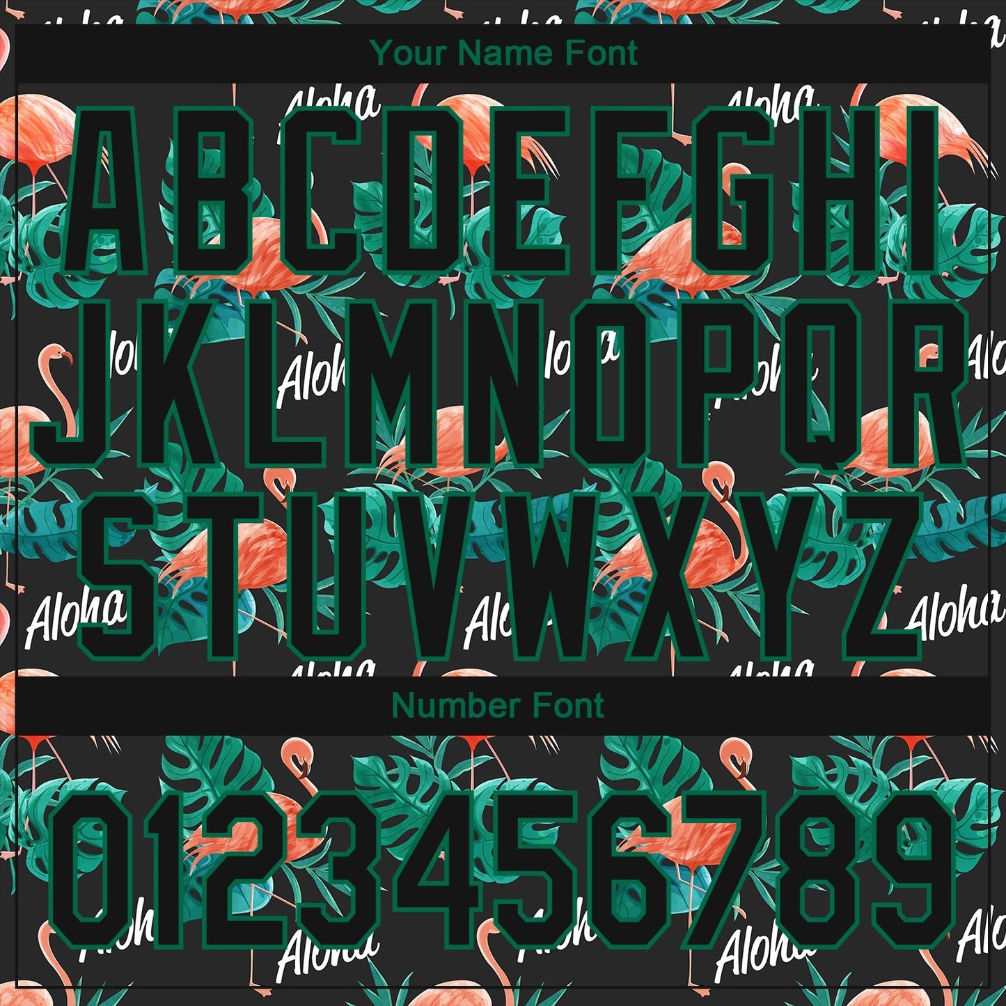 Custom Black Kelly Green 3D Pattern Design Hawaii Flamingos And Leaves Authentic Baseball Jersey baseball jersey product view 5