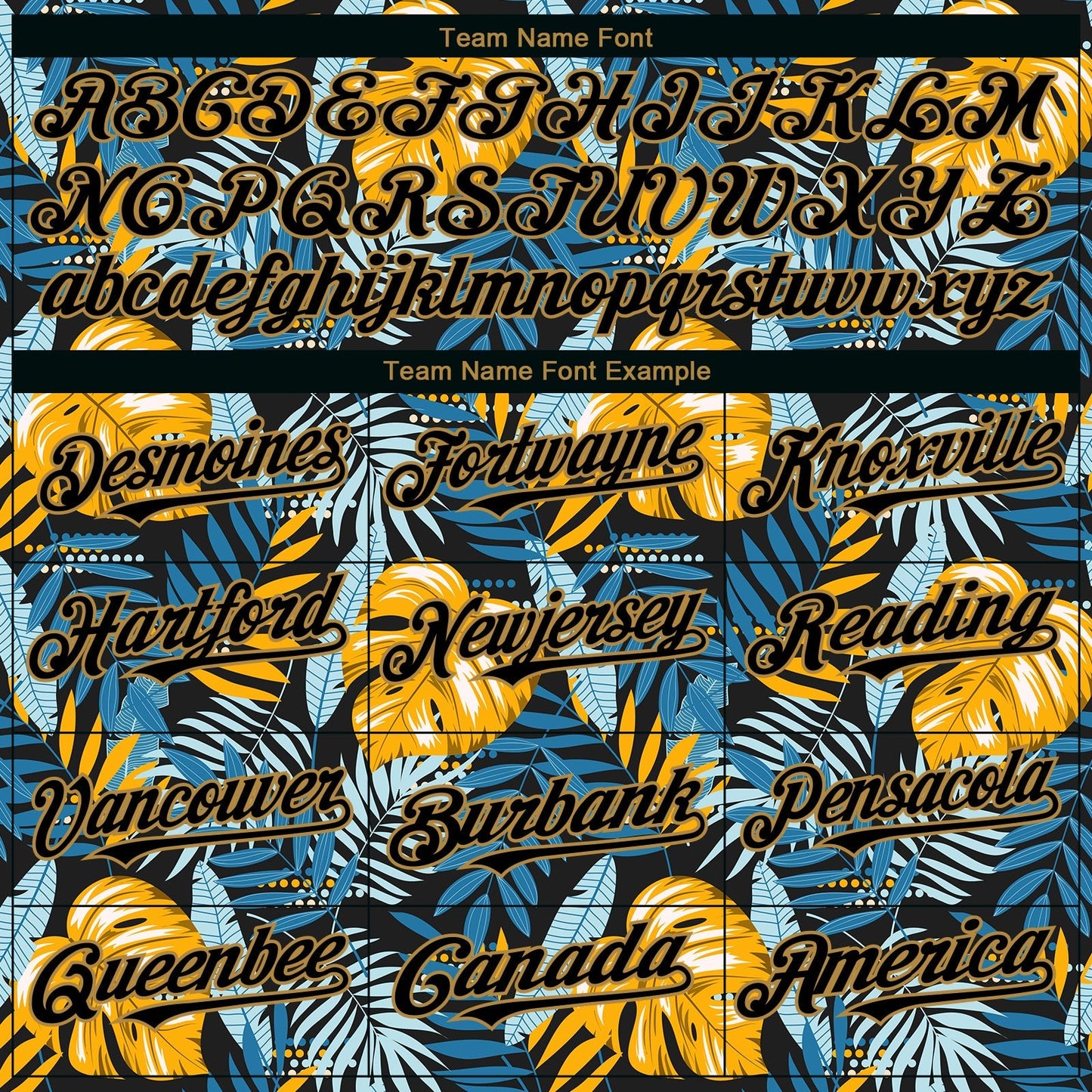 Custom Black Old Gold 3D Pattern Design Hawaii Tropical Leaves Authentic Baseball Jersey baseball jersey product view 4