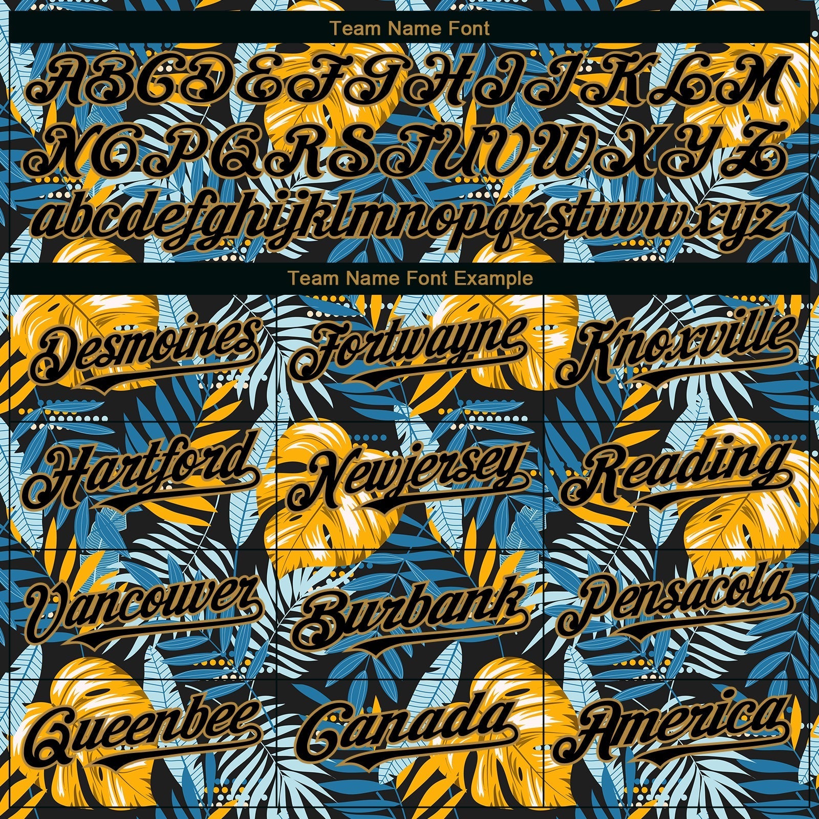 Custom Black Old Gold 3D Pattern Design Hawaii Tropical Leaves Authentic Baseball Jersey baseball jersey product view 4
