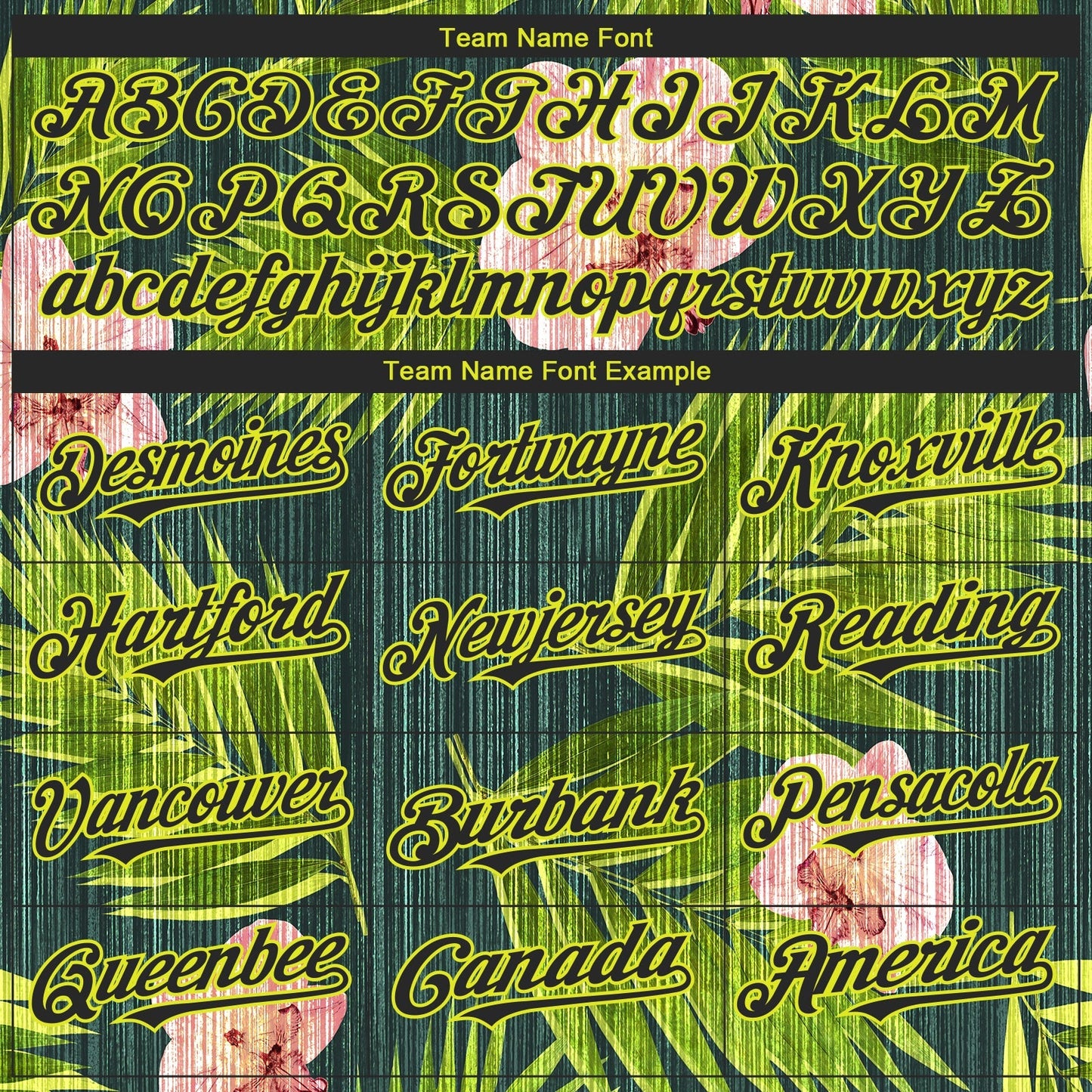 Custom Black Neon Yellow 3D Pattern Design Hawaii Tropical Palm Leaves With Orchids Authentic Baseball Jersey baseball jersey product view 4