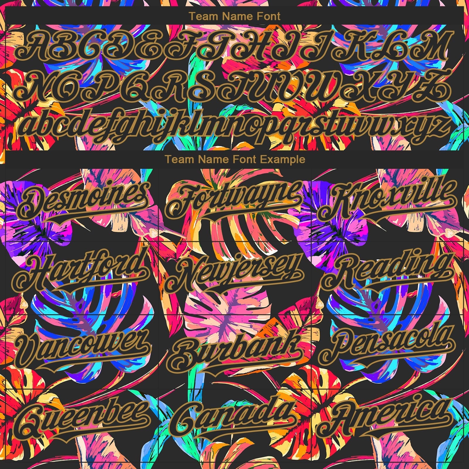Custom Black Old Gold 3D Pattern Design Hawaii Tropical Palm Leaves Authentic Baseball Jersey baseball jersey product view 4