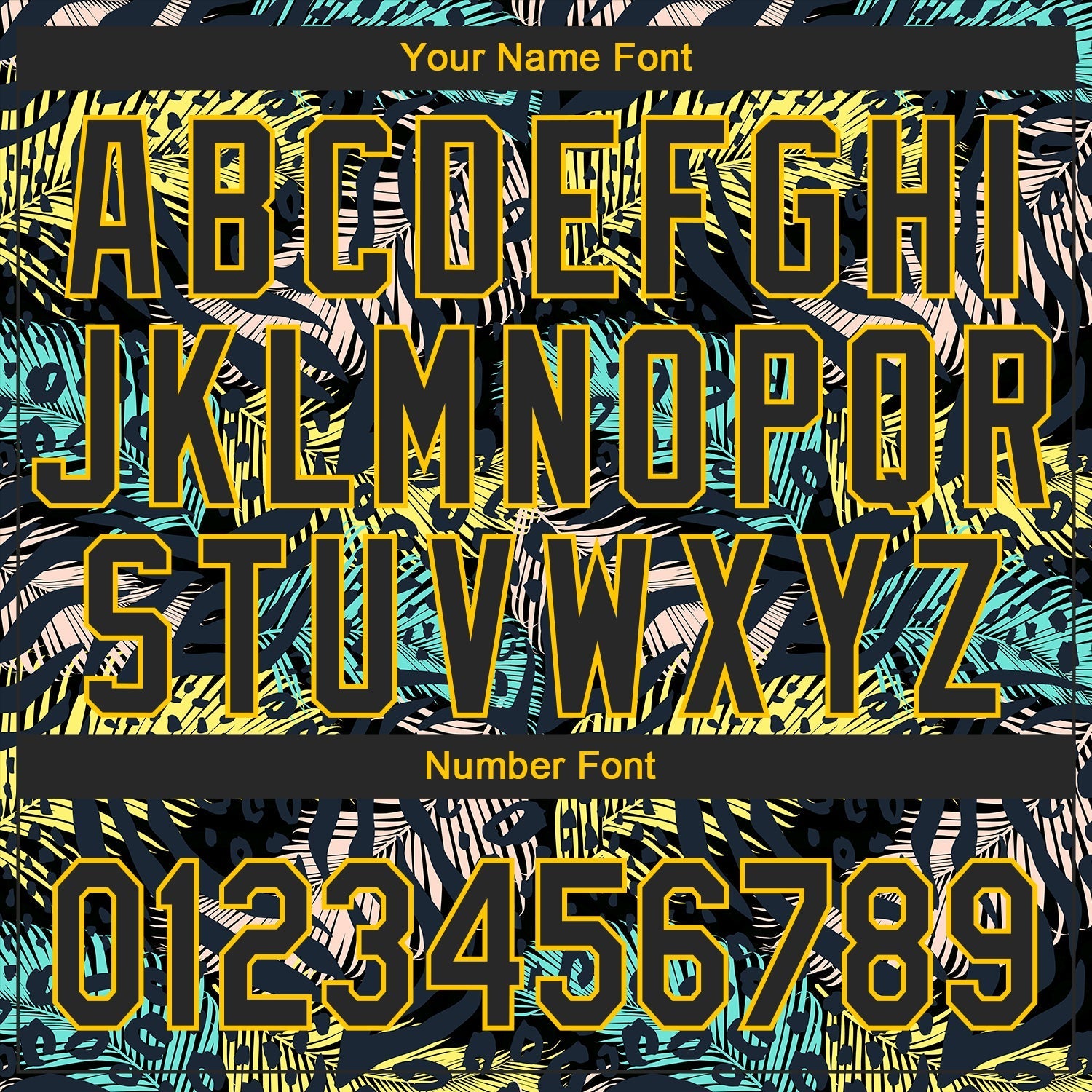 Custom Black Yellow 3D Pattern Design Hawaii Tropical Palm Leaves With Animal Print Authentic Baseball Jersey baseball jersey product view 5