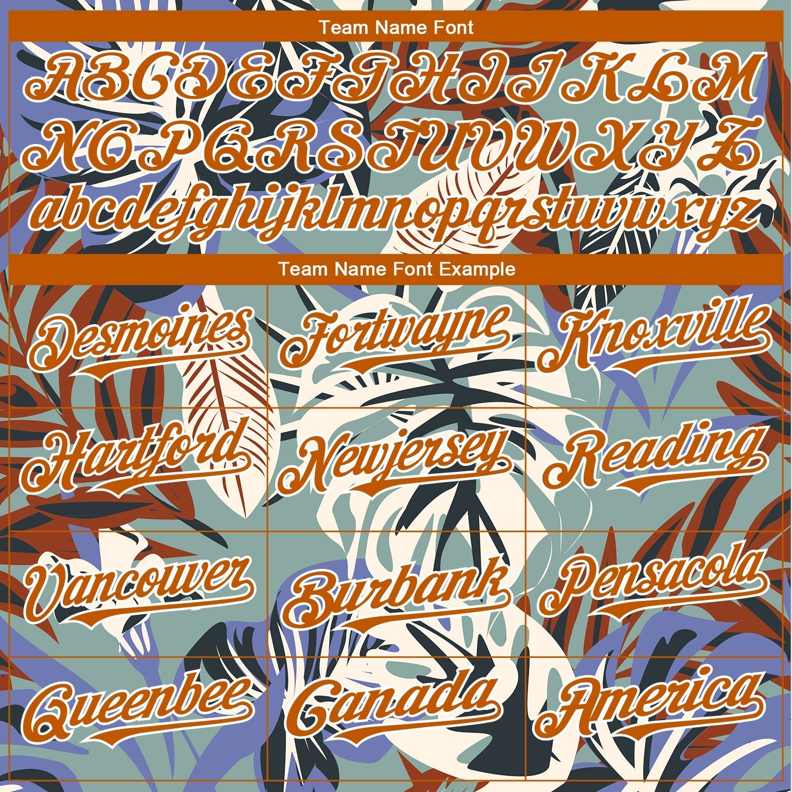Custom Teal Texas Orange-White 3D Pattern Design Hawaii Tropical Palm Leaves Authentic Baseball Jersey baseball jersey product view 4