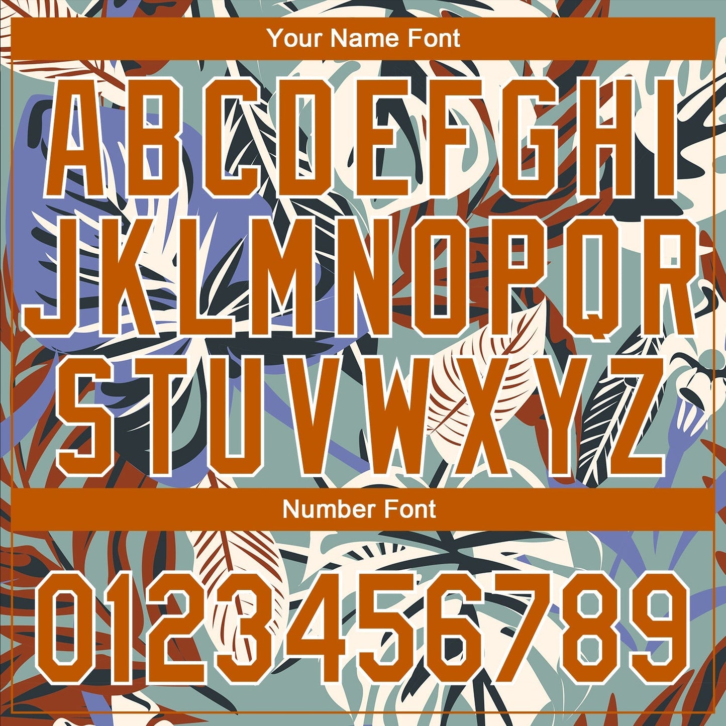 Custom Teal Texas Orange-White 3D Pattern Design Hawaii Tropical Palm Leaves Authentic Baseball Jersey baseball jersey product view 5