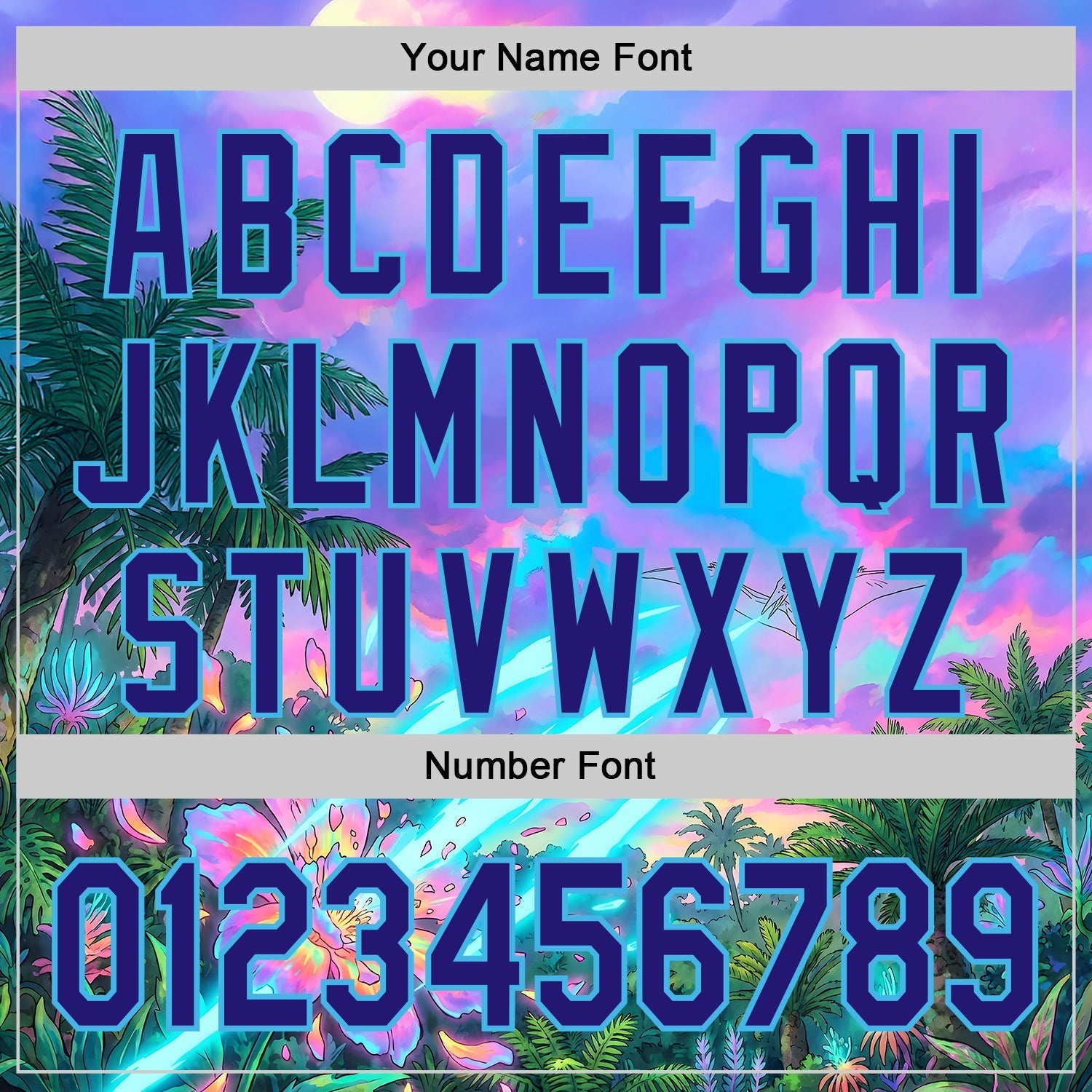 Custom Purple Dark Purple Pink-Sky Blue Cyber Tropical Palm Trees Psychedelic Sky Authentic Baseball Jersey baseball jersey product view 5