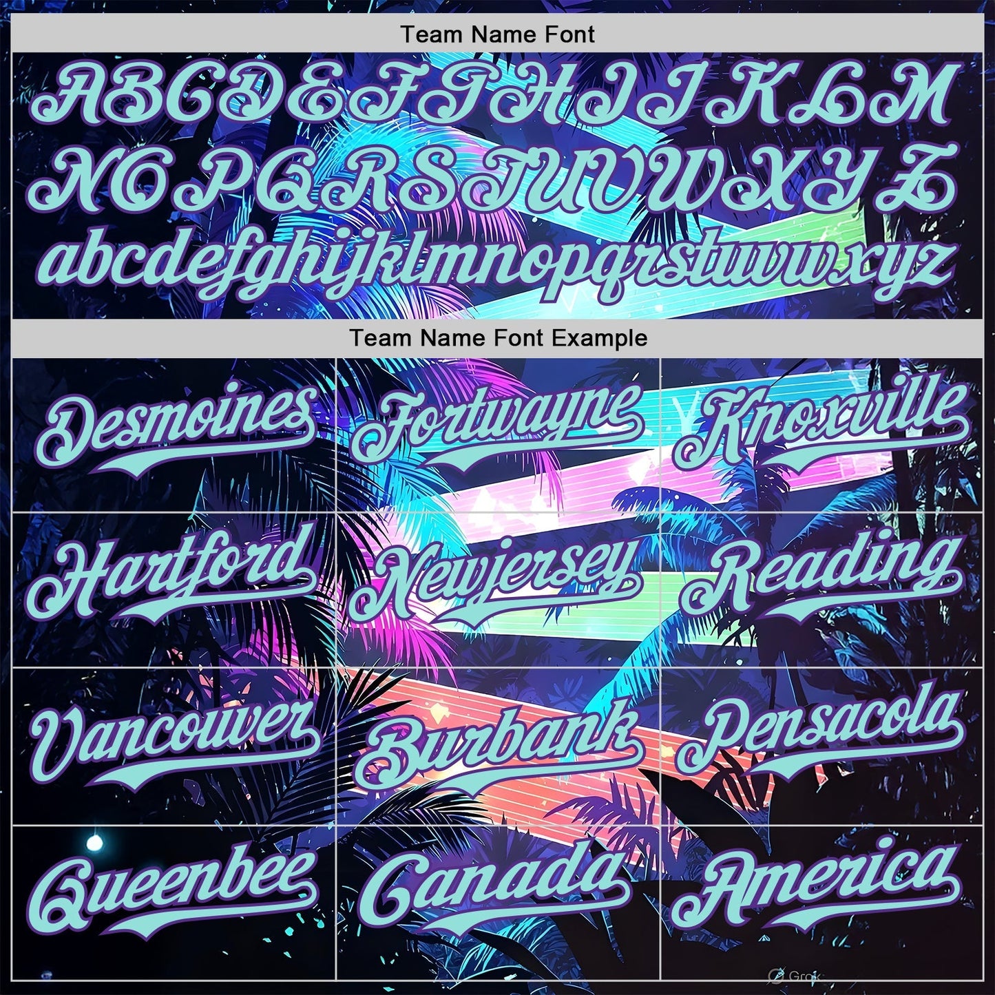 Custom Blue Ice Blue-Purple Cyber Tropical Palm Trees Music Festival Authentic Baseball Jersey baseball jersey product view 4